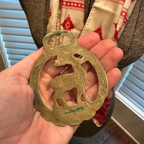 Deer/Elk Vintage Horse Brass (Scarf Slide) - Picture 4 of 4